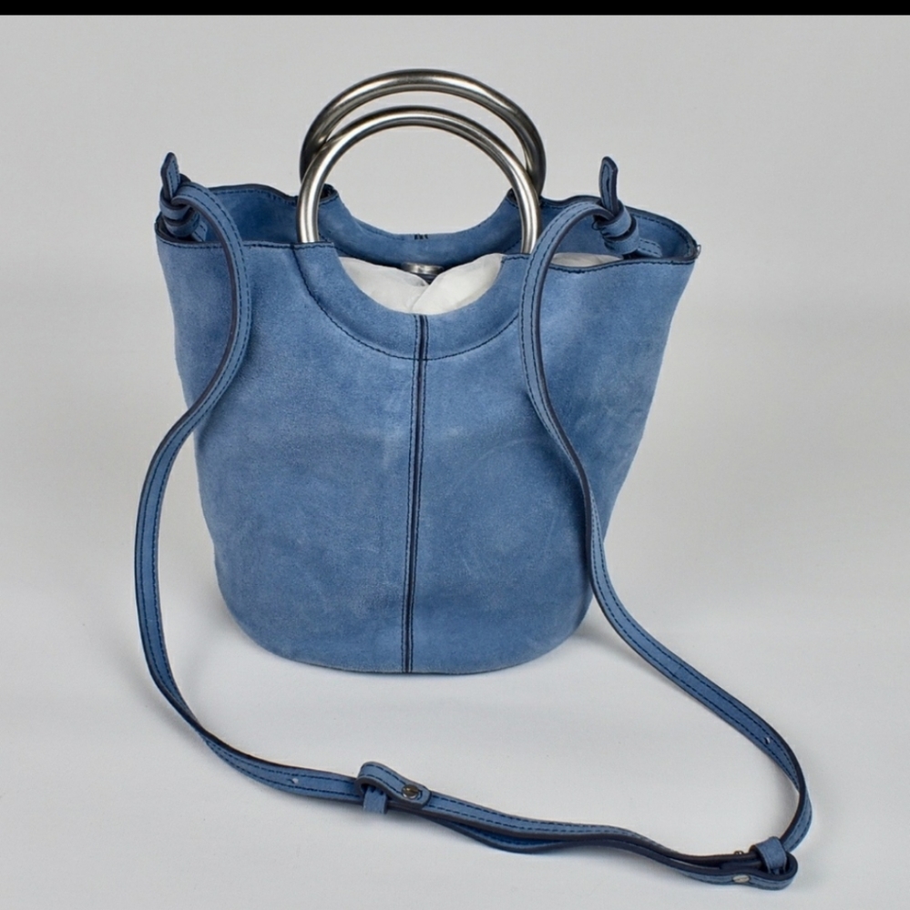 J. Crew 💙 Blue Italian Suede Bracelet Bucket Bag